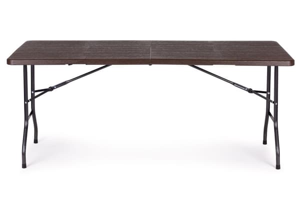Bærbar udendørs picnicbord med træ-look HDPE-plade, sammenklappelig til camping og natur eventyr