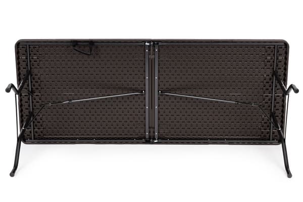 Snyggt vikbart HDPE-träsmönsterbord för trädgårdsfester & utomhusevent