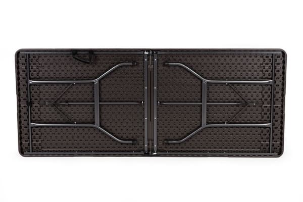 Snyggt vikbart HDPE-träsmönsterbord för trädgårdsfester & utomhusevent