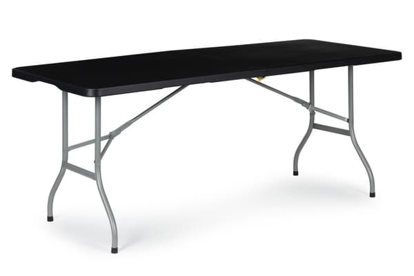 Viking Choice Hopfällbart utomhusbord för trädgårdsfester & BBQ, svart, 153x70cm