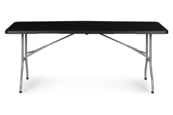 Viking Choice Hopfällbart utomhusbord för trädgårdsfester & BBQ, svart, 153x70cm