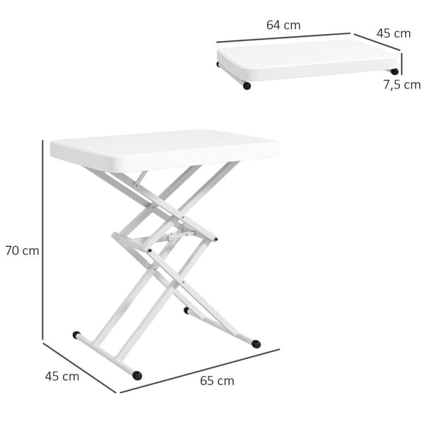 Sidebord, 65x45x70 cm, Hvid