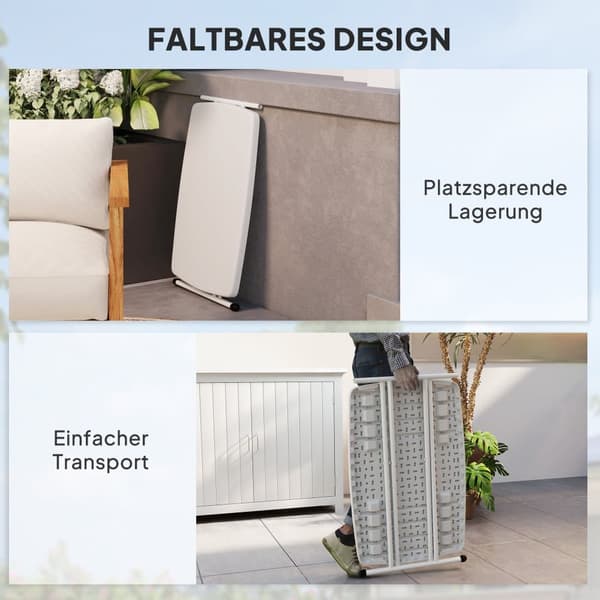 Sidebord, 76x50x74 cm, Hvid