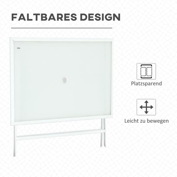 Klappbarer Tisch, 110x70 cm, Weiß