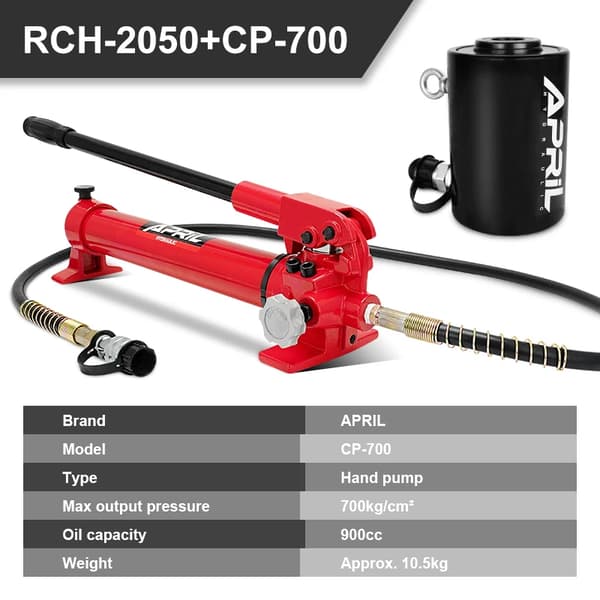 Hydraulisk Handpump, Max Utmatning 700kg/cm², Oljekapacitet upp till 900cc,med CP-700