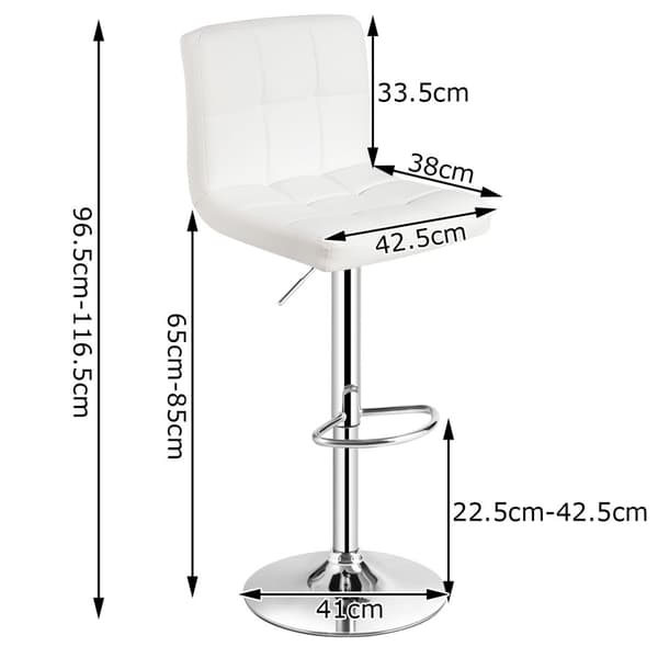 Barstol, 41x41x65-85 cm, Vit