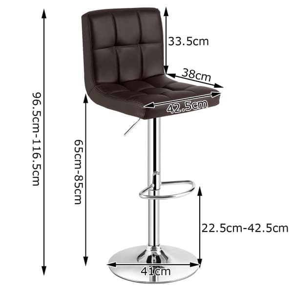 Barstolset, 41x41x65-85 cm, Kaffe