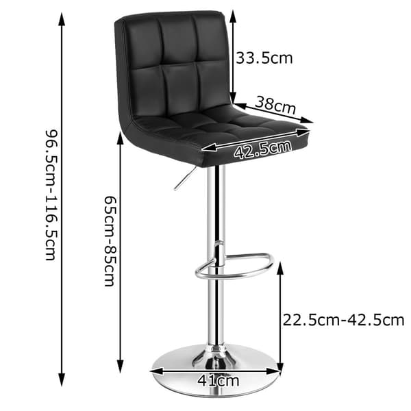 Barstolset, 41x41x65-85 cm, Svart