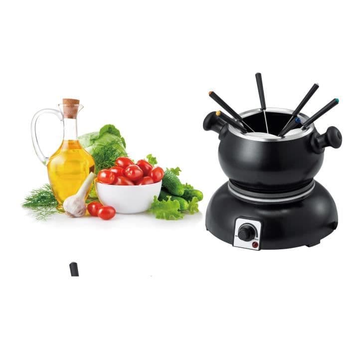 TRIOMPH ETF1678 Elektrisk stålfondue - 2L- 6 personer - 1100W - Sort