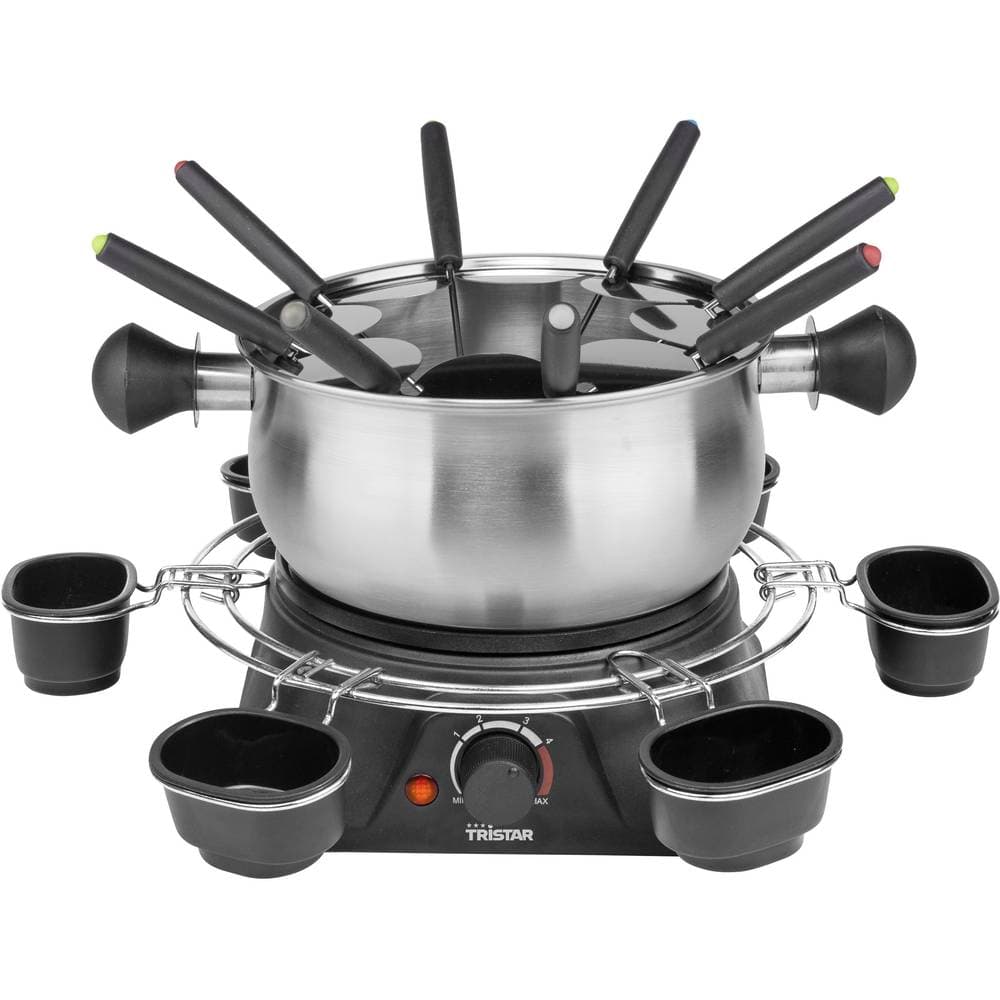 Tristar FO-1109 Fondue 1400 W 8 fonduegafflar Svart, Rostfritt stål