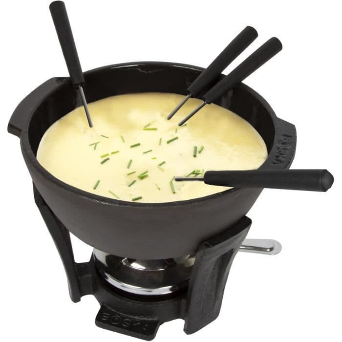 BOSKA 853549 Partyost fonduesats gjutjärn, svart, 0,90L