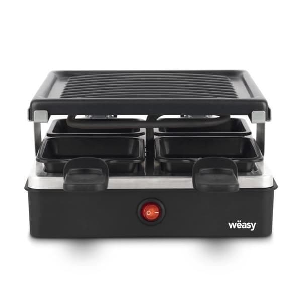 WEASY LUGA40 - Raclette och grill för 4 personer - 600W - Non-stick beläggning - 19,7x19,7cm - Avtagbar tallrik