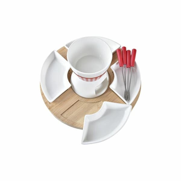 Fondue DKD Home Decor Röd 26,5 x 26,5 x 1,5 cm (10 pcs)