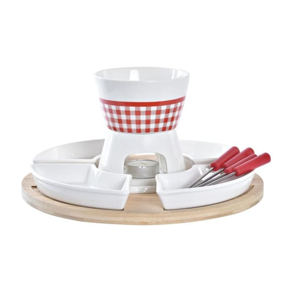 Fondue DKD Home Decor Röd 26,5 x 26,5 x 1,5 cm (10 pcs)