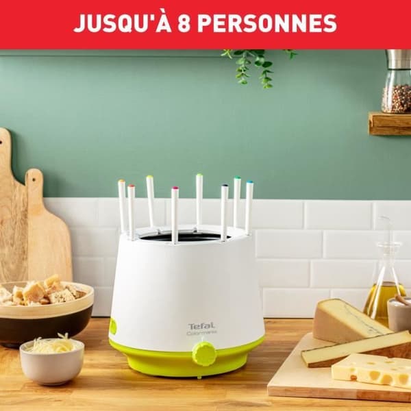 TEFAL Fonduemaskin, 8 personer, Isolervägg, Non-stick kastrull, Justerbar termostat, Made in France EF260312