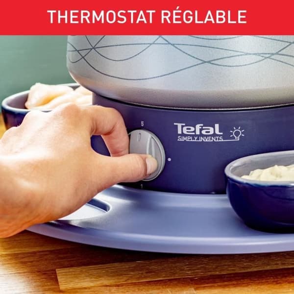 TEFAL Fonduemaskin, 8 personer, Roterande bricka med ramekin, Non-stick beläggning, Simply Invents EF353812