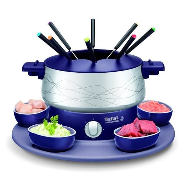 TEFAL Fonduemaskin, 8 personer, Roterande bricka med ramekin, Non-stick beläggning, Simply Invents EF353812