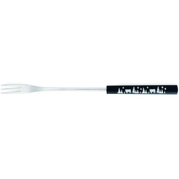 Set med 6 ostfondue gafflar - Märke - Modell - Material av rostfritt stål - Plasthandtag - Svart färg