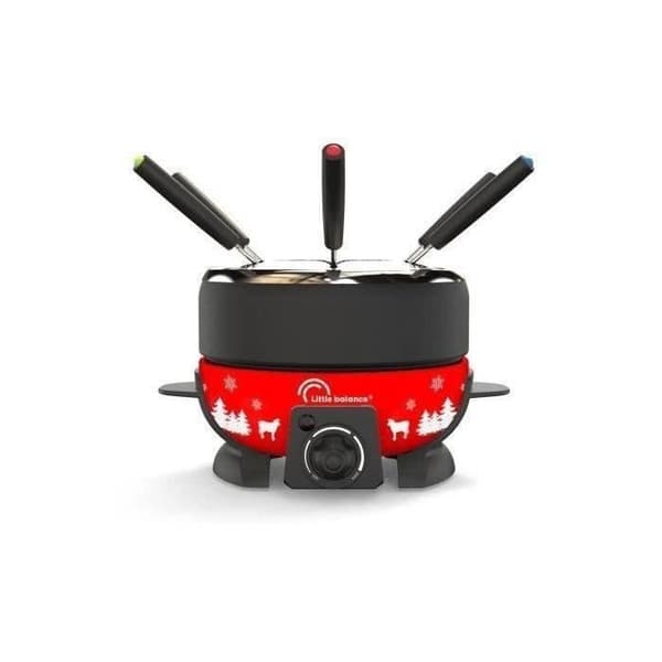 Fondue - LITE BALANS - Fondueservice - 800W - 8 personer - Happy Meuuuh - svart/röd