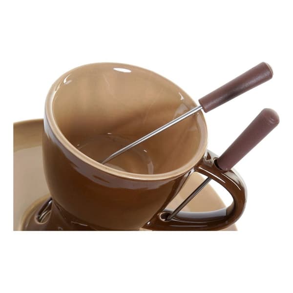 Chokoladefondue DKD Home Decor Rustfrit stål Porcelæn