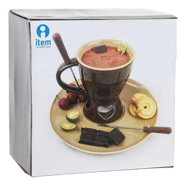 Chokoladefondue DKD Home Decor Rustfrit stål Porcelæn