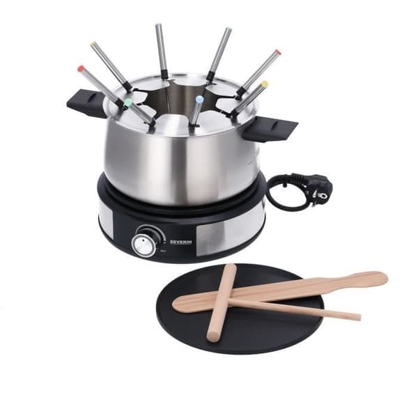 Fondue Crêpière 2 i 1 SEVERIN - FO2471 - Kapacitet 8 personer - Diameter crêpière 19 cm - 1500 W