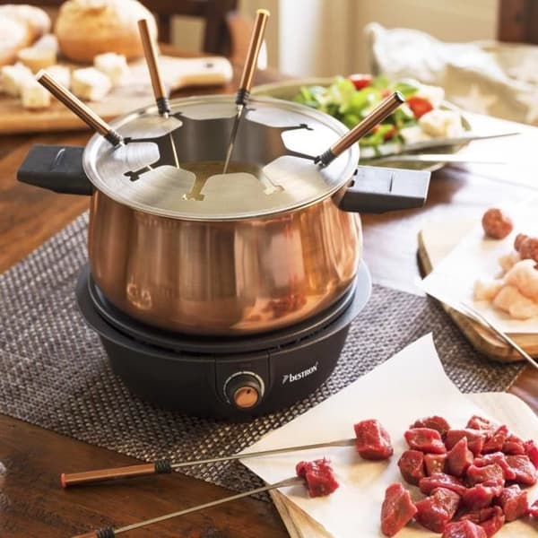 Fondue set - BESTRON - AFD850CO - 1500 W - 1,5 L - Koppar och svart