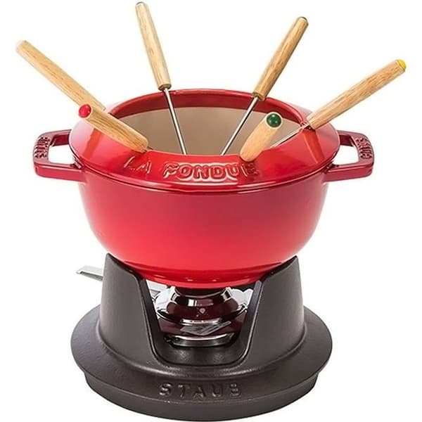 Fondue-set - STAUB - 20 cm - Cerise - För 4 personer - Variabel temperatur