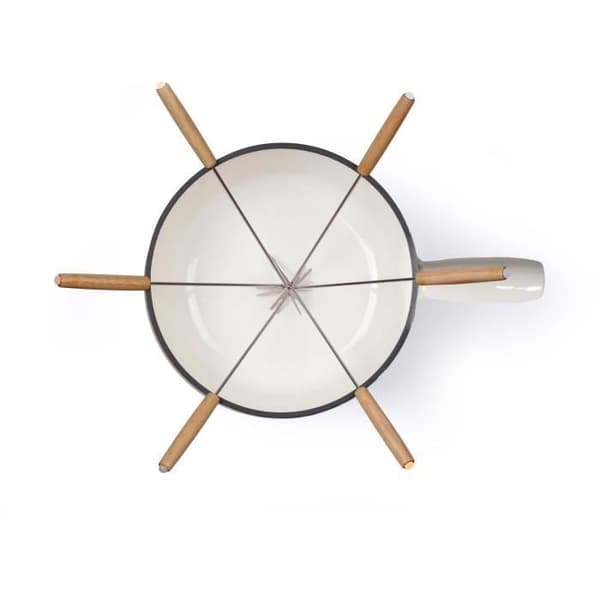 Traditionellt fondueset - LIVOO - MEN426C - 2,6L - 6 personer - Emaljerat gjutjärn - 6 gafflar - Fonduegryta lämplig för alla värmekällor