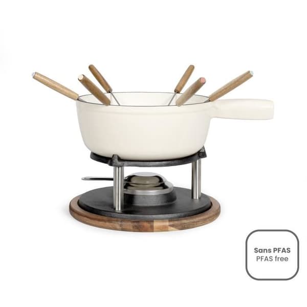 Traditionellt fondueset - LIVOO - MEN426C - 2,6L - 6 personer - Emaljerat gjutjärn - 6 gafflar - Fonduegryta lämplig för alla värmekällor