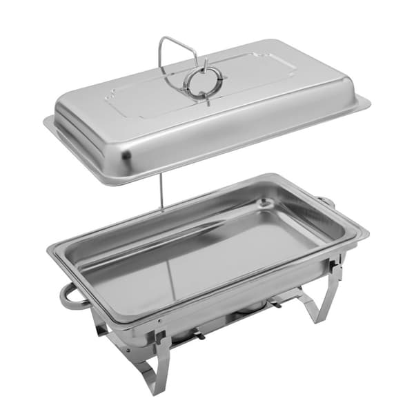 Rustfrit Buffetplade af rustfrit stål, 9L kapacitet, moderne design, alkoholopvarmning,1 Rum
