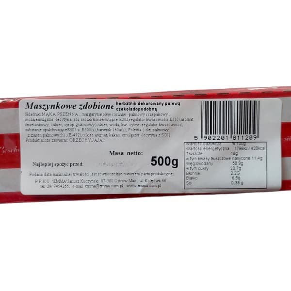 Murokeksit kuorrutuksella 500g Konekoristettuja