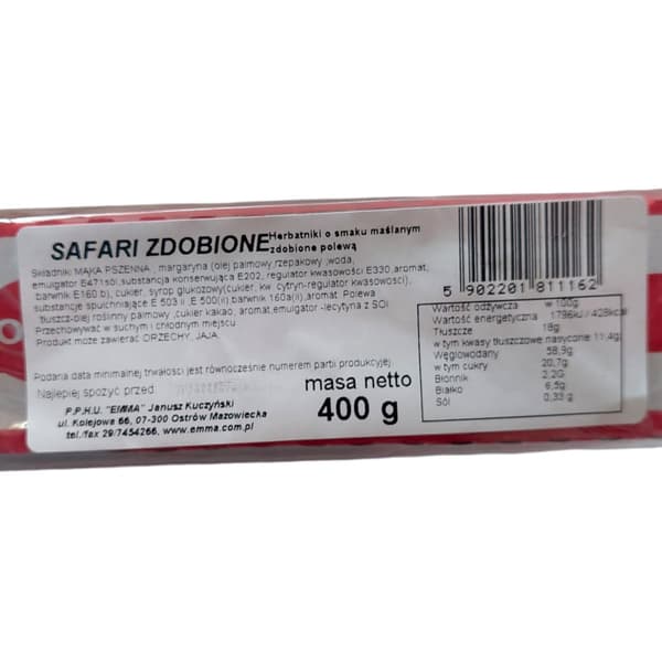 Voimakuiset murokeksit 400g Safari koristeltu