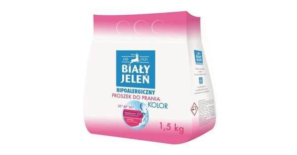 Pesujauheen väri Hypoallergeeninen 1,5kg BIAŁY JELEŃ