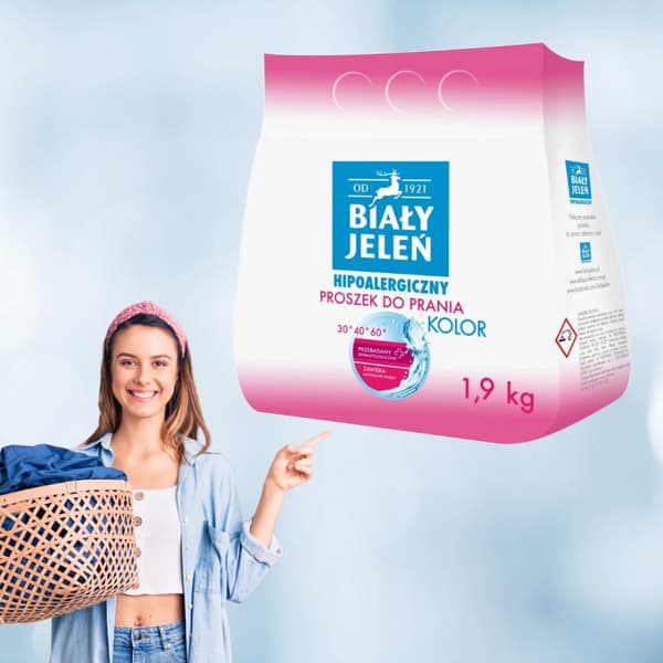 Pesujauheen väri Hypoallergeeninen 1,9kg BIAŁY JELEŃ