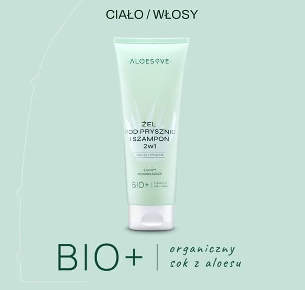 Duschgel och schampo 2 i 1 250 ml ALOESOVE