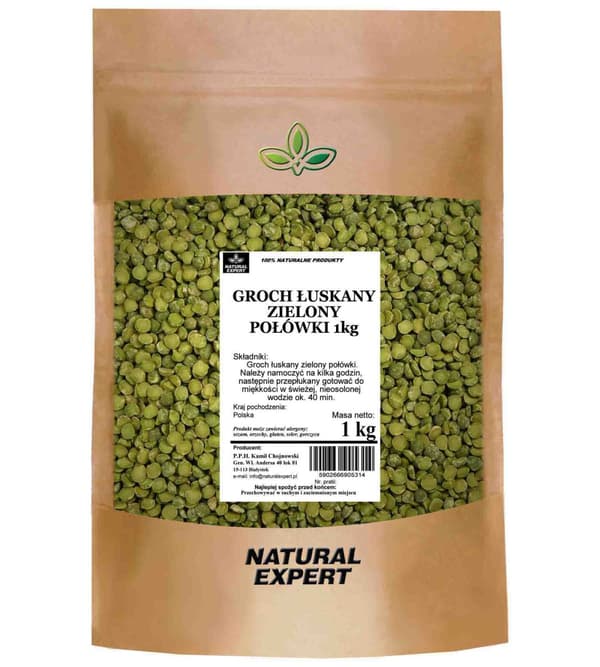 SKALADE GRÖNA ÄRTOR HALV 1 kg