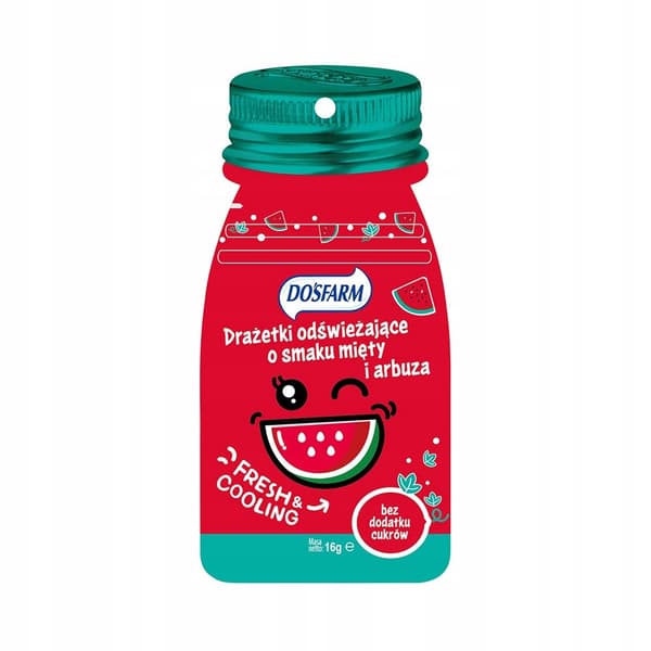 Uppfriskande dragéer MINT VATTENMELON Dosfarm 16 g