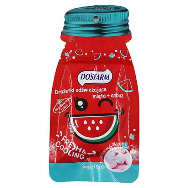 Uppfriskande dragéer MINT VATTENMELON Dosfarm 16 g