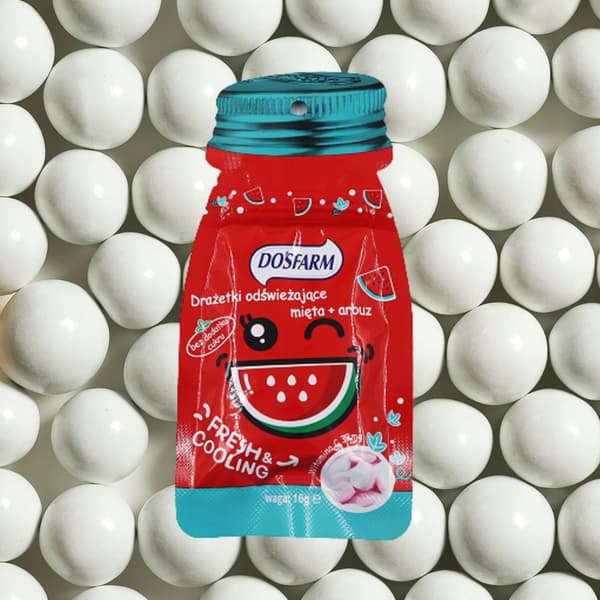 Uppfriskande dragéer MINT VATTENMELON Dosfarm 16 g