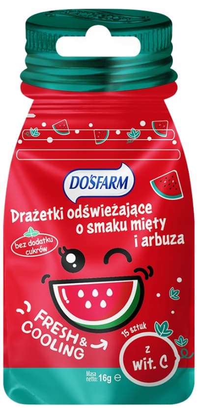 Uppfriskande dragéer MINT VATTENMELON Dosfarm 16 g