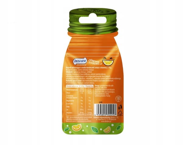 Dosfarm Uppfriskande dragéer med mandarin- och mintsmak och C-vitamin 16 g