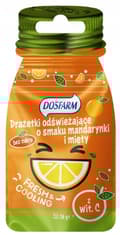 Miniatyrbild 1 av 5: Dosfarm Uppfriskande dragéer med mandarin- och mintsmak och C-vitamin 16 g