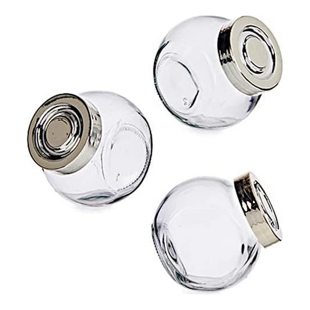 Uppsättning med 3 Burkar Vivalto Glas Med lock (200 ml)
