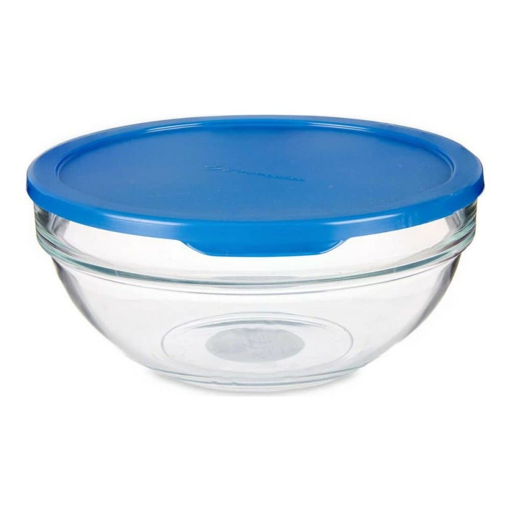 Rund matlåda med lock Blå Plast Glas (1135 ml)