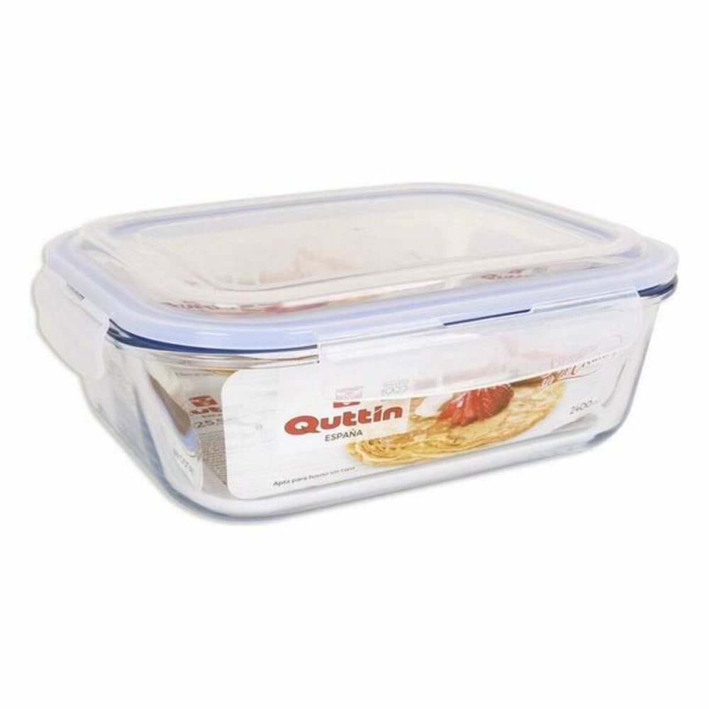 Lunchlåda Quttin Glas Med lock Hermetisk - 21 x 25,5 cm