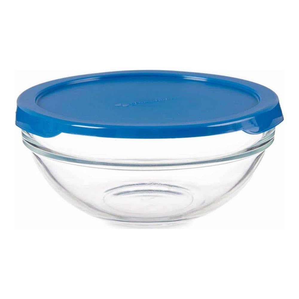 Rund matlåda med lock Chefs Blå Plast Glas (595 ml) (14 x 6,3 x 14 cm)
