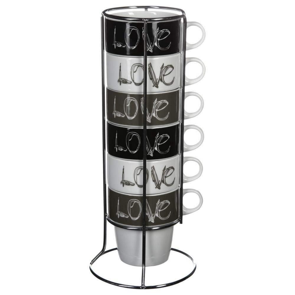 Set med 6 kaffekoppar Secret de Gourmet Love Med stöd 260 ml