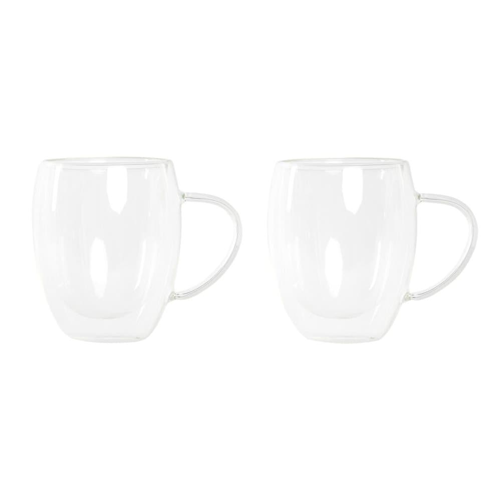 Set med kaffekoppar DKD Home Decor Glas Transparent Borosilikatglas (350 ml)