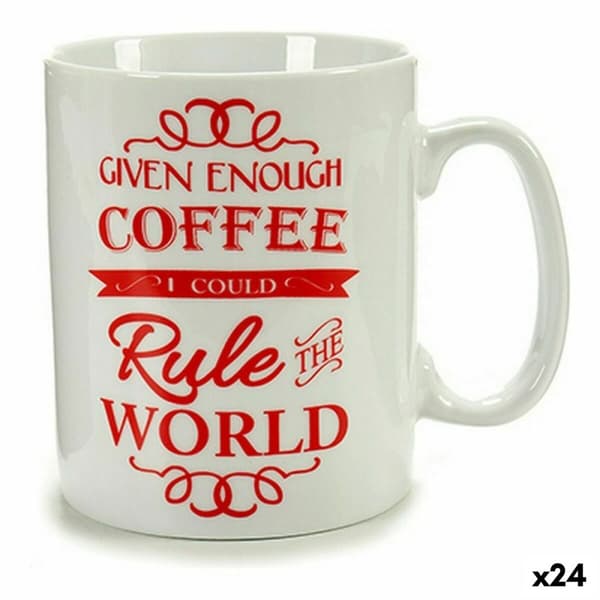 Krus Coffee Porcelæn Rød Hvid 500 ml 24 enheder